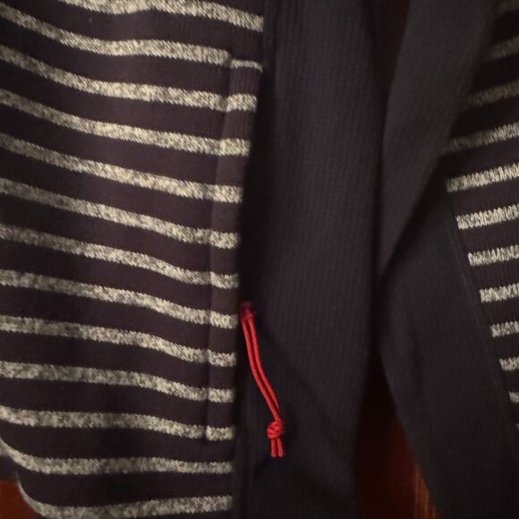 J Crew Nordic Sweater Fleece Full Zip Jacket Mens Blue Striped Lined Size Medium - Picture 4 of 6